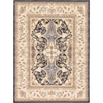 Rug Unique Loom Tradition Black/Ivory Rectangular 9' 0 x 12' 0