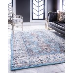 Rug Unique Loom Tradition Light Blue/Ivory Rectangular 9' 0 x 12' 0