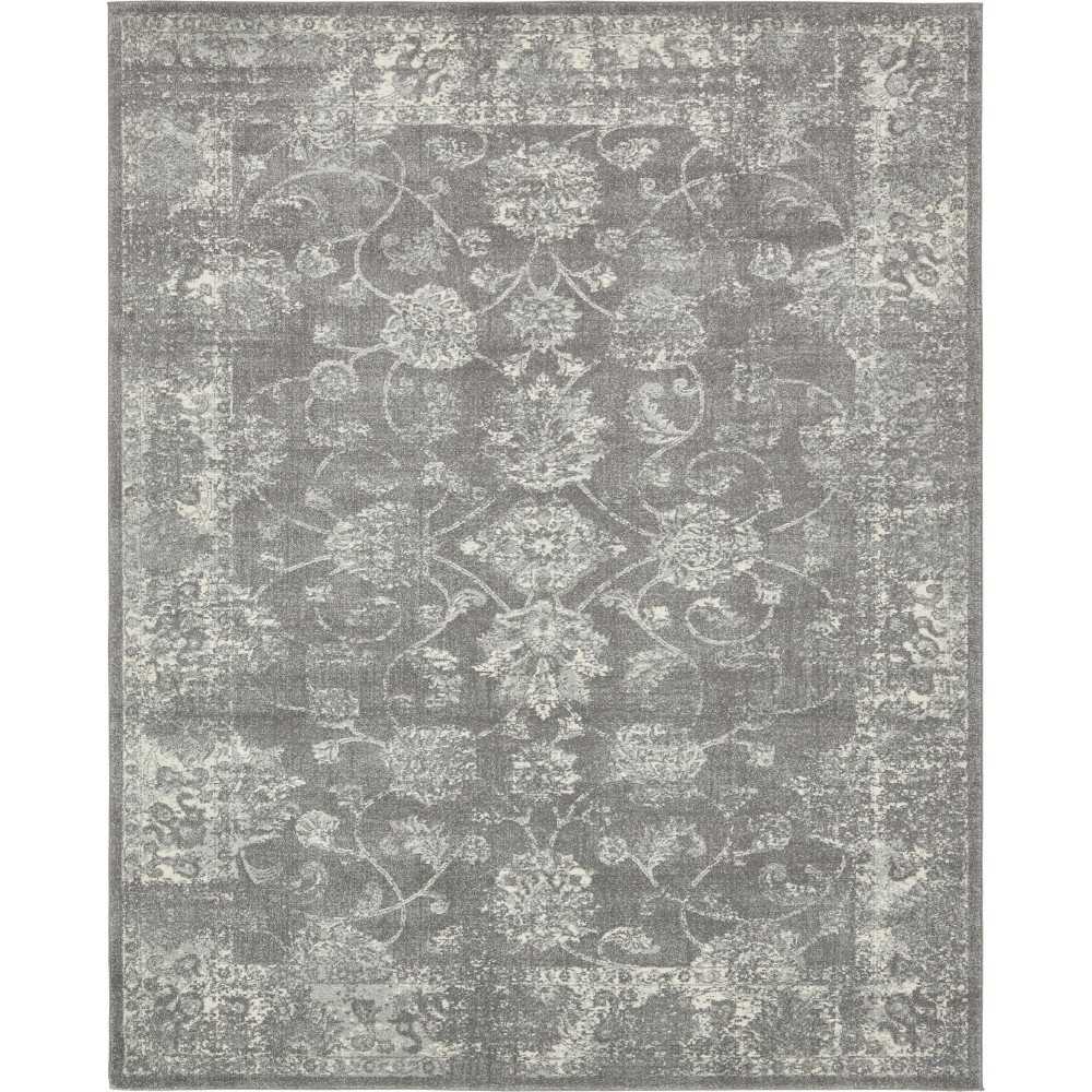 Rug Unique Loom Tradition Gray Rectangular 8' 0 x 10' 0