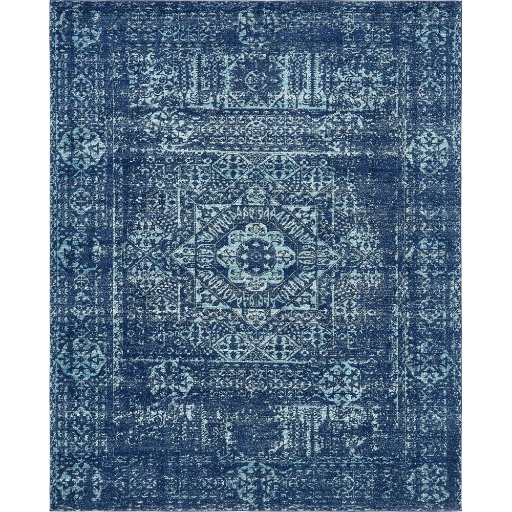 Rug Unique Loom Tradition Navy Blue Rectangular 8' 0 x 10' 0