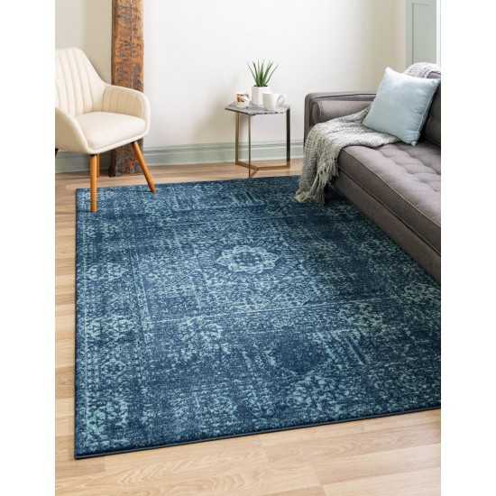 Rug Unique Loom Tradition Navy Blue Rectangular 8' 0 x 10' 0