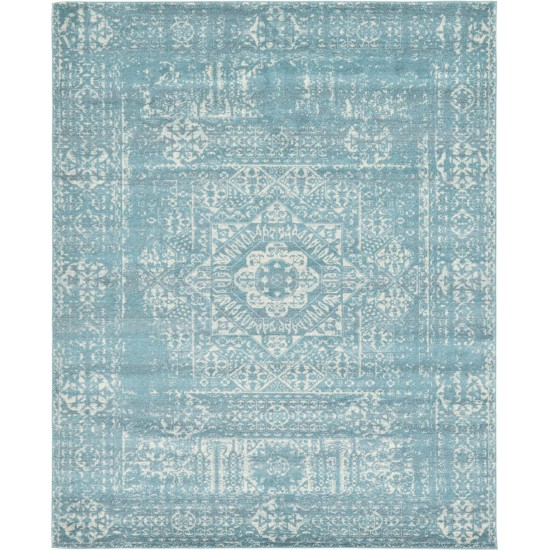 Rug Unique Loom Tradition Light Blue Rectangular 8' 0 x 10' 0