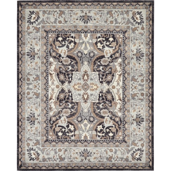 Rug Unique Loom Tradition Black/Light Brown Rectangular 8' 0 x 10' 0