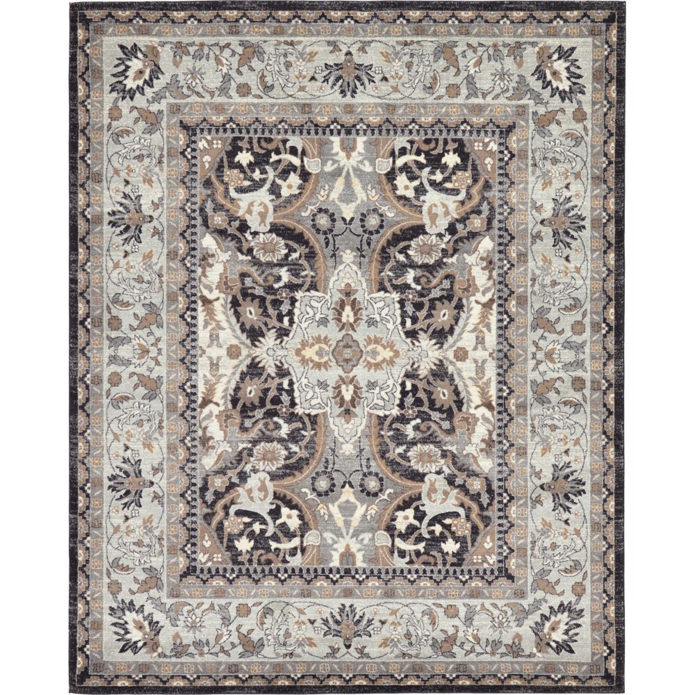 Rug Unique Loom Tradition Black/Light Brown Rectangular 8' 0 x 10' 0 Rug Unique Loom Tradition Black/Light Brown Rectangular 8' 0 x 10' 0