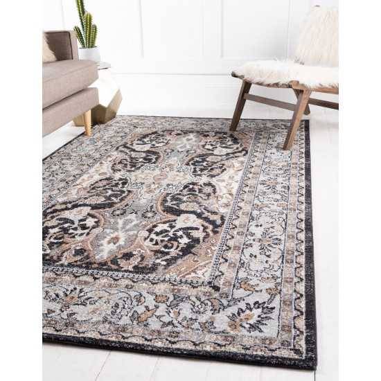 Rug Unique Loom Tradition Black/Light Brown Rectangular 8' 0 x 10' 0