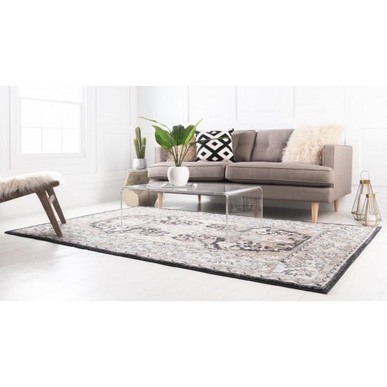 Rug Unique Loom Tradition Black/Light Brown Rectangular 8' 0 x 10' 0