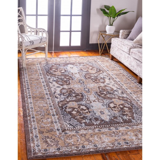 Rug Unique Loom Tradition Brown Rectangular 8' 0 x 10' 0