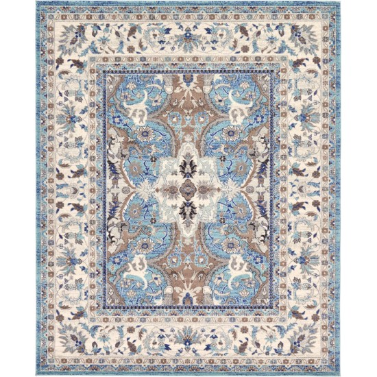 Rug Unique Loom Tradition Light Blue/Ivory Rectangular 8' 0 x 10' 0