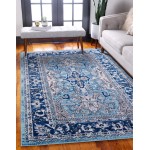 Rug Unique Loom Tradition Turquoise Rectangular 8' 0 x 10' 0