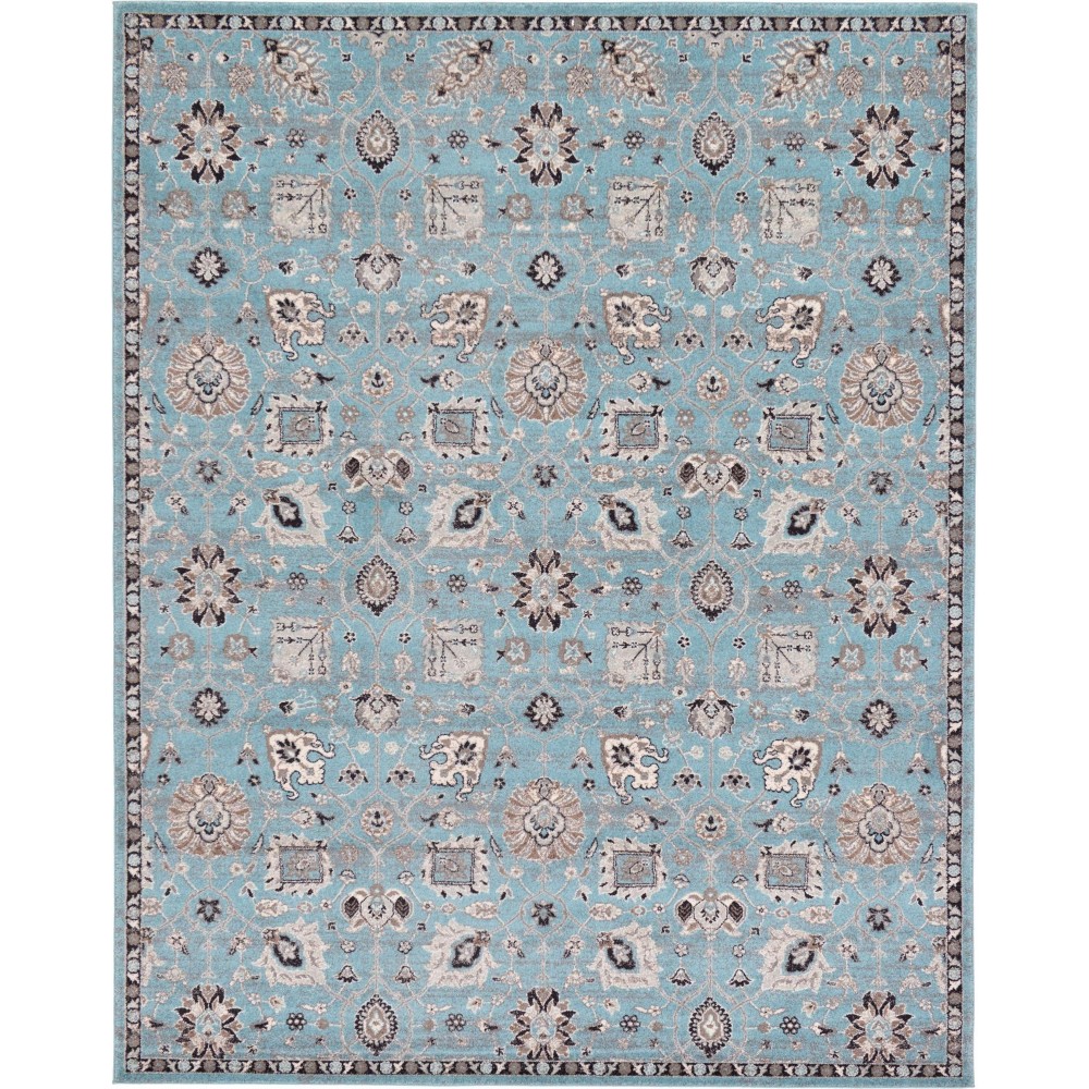 Rug Unique Loom Tradition Light Blue Rectangular 8' 0 x 10' 0