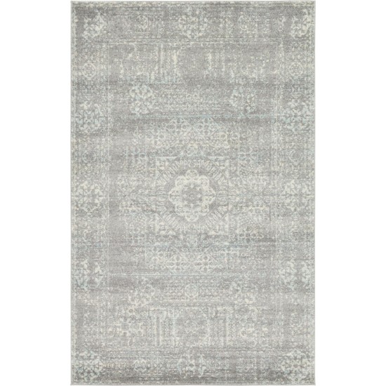 Rug Unique Loom Tradition Silver Rectangular 5' 0 x 8' 0