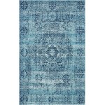 Rug Unique Loom Tradition Turquoise Rectangular 5' 0 x 8' 0