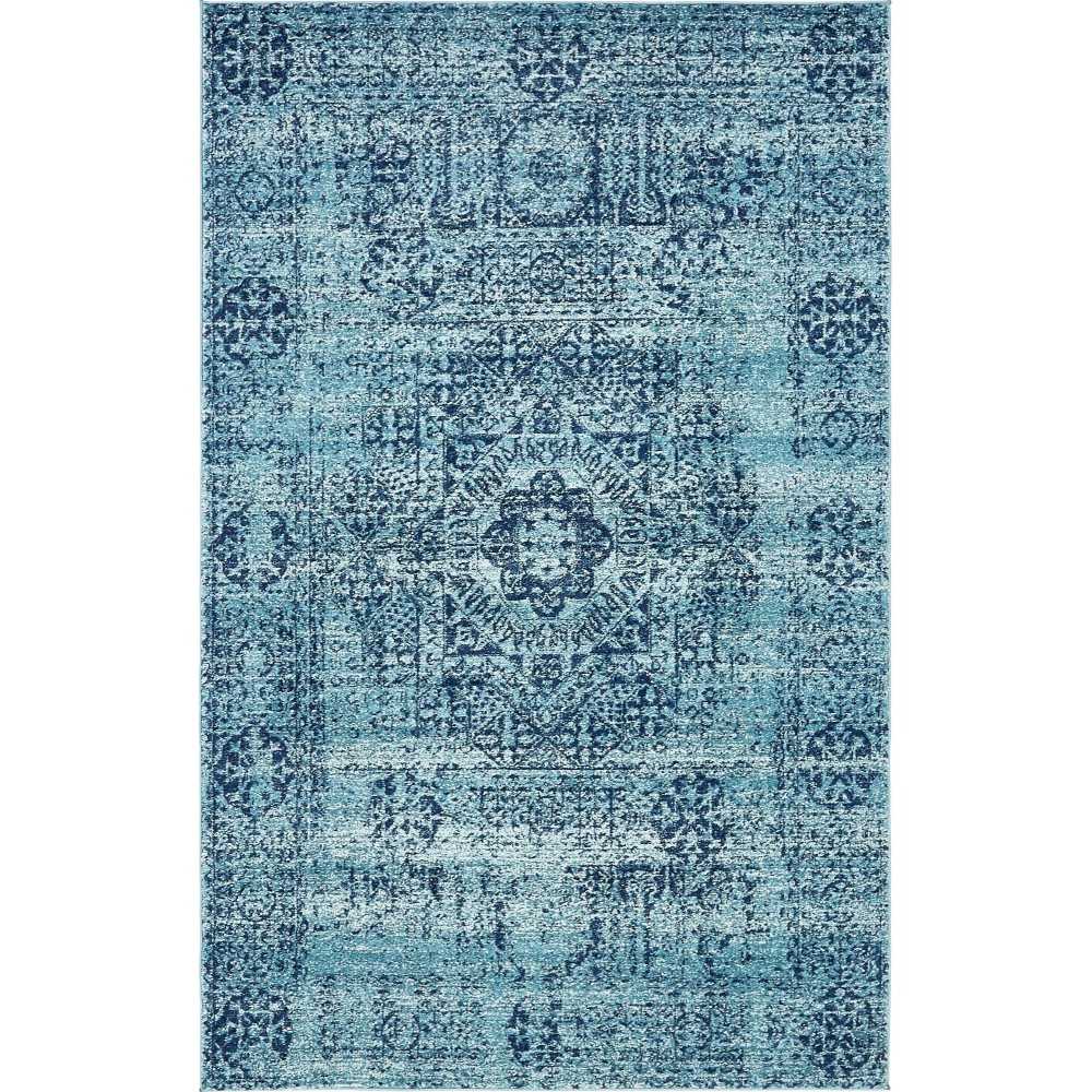 Rug Unique Loom Tradition Turquoise Rectangular 5' 0 x 8' 0