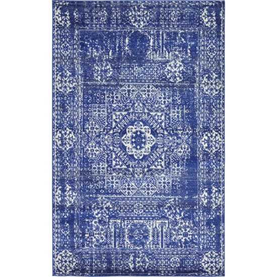 Rug Unique Loom Tradition Royal Blue Rectangular 5' 0 x 8' 0