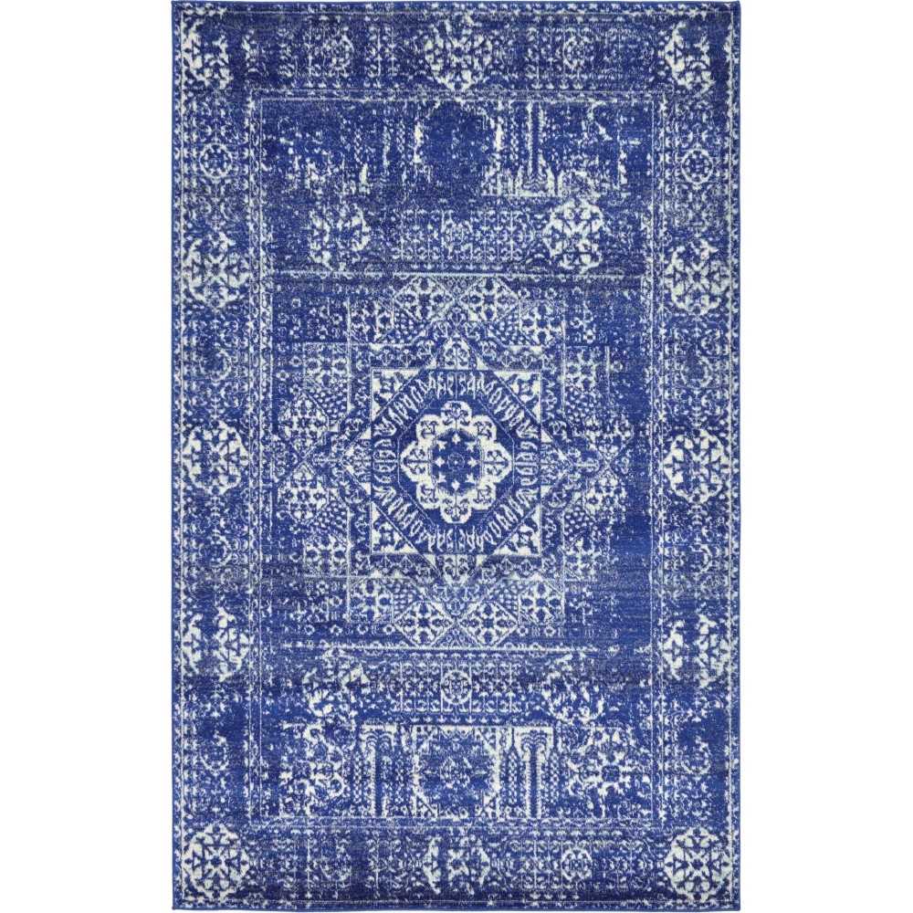 Rug Unique Loom Tradition Royal Blue Rectangular 5' 0 x 8' 0