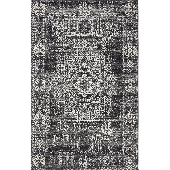 Rug Unique Loom Tradition Black Rectangular 5' 0 x 8' 0