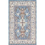 Rug Unique Loom Tradition Light Blue/Ivory Rectangular 5' 0 x 8' 0