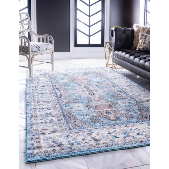 Rug Unique Loom Tradition Light Blue/Ivory Rectangular 5' 0 x 8' 0