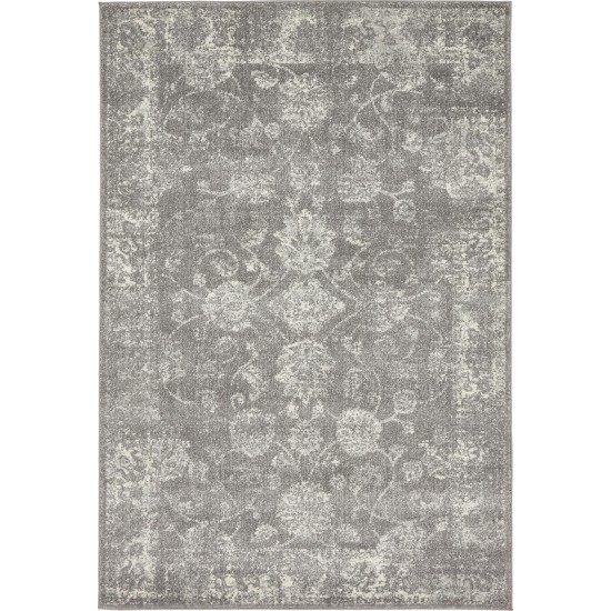 Rug Unique Loom Tradition Gray Rectangular 4' 0 x 6' 0