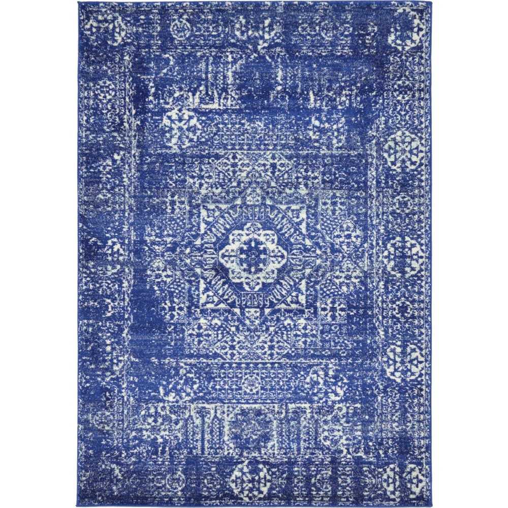 Rug Unique Loom Tradition Royal Blue Rectangular 4' 0 x 6' 0