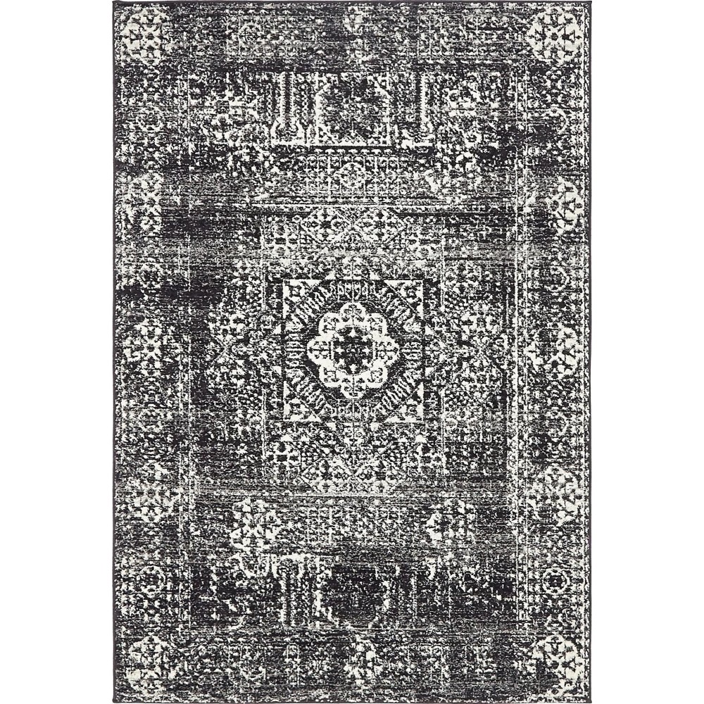 Rug Unique Loom Tradition Black Rectangular 4' 0 x 6' 0