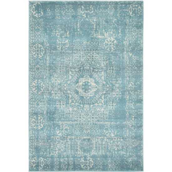 Rug Unique Loom Tradition Light Blue Rectangular 4' 0 x 6' 0