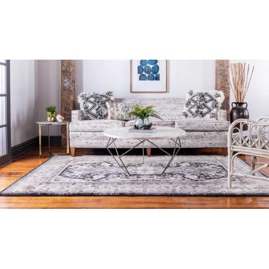 Rug Unique Loom Tradition Black/Ivory Rectangular 4' 0 x 6' 0