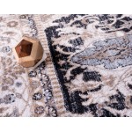 Rug Unique Loom Tradition Black/Ivory Rectangular 4' 0 x 6' 0