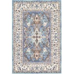 Rug Unique Loom Tradition Light Blue/Ivory Rectangular 4' 0 x 6' 0