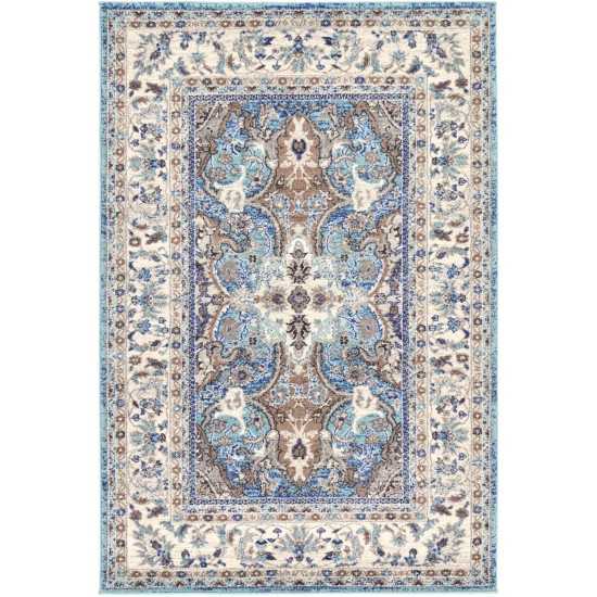 Rug Unique Loom Tradition Light Blue/Ivory Rectangular 4' 0 x 6' 0