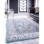 Rug Unique Loom Tradition Light Blue/Ivory Rectangular 4' 0 x 6' 0