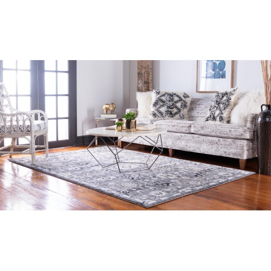 Rug Unique Loom Tradition Gray Rectangular 4' 0 x 6' 0