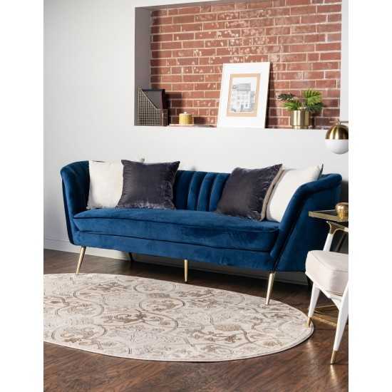 Rug Unique Loom Rushmore Tan Oval 5' 3 x 8' 0