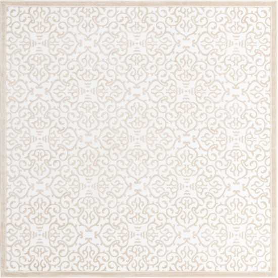 Rug Unique Loom Rushmore White Square 8' 0 x 8' 0