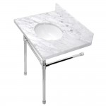 Dreyfuss 30-Inch Console Sink Set, Marble White/Polished Chrome