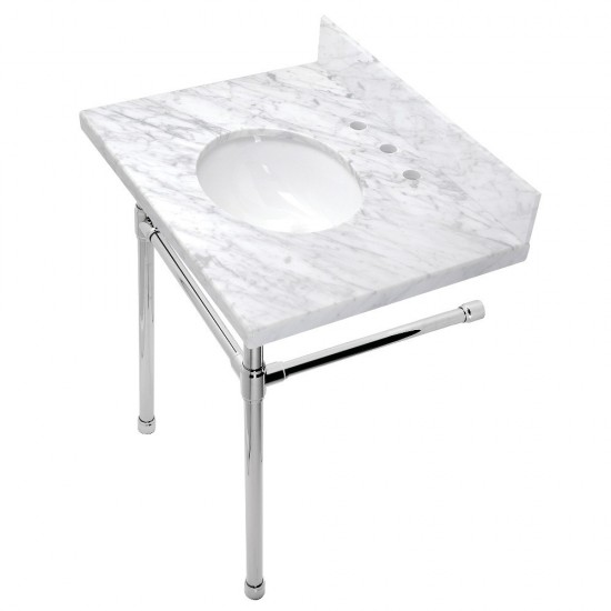 Dreyfuss 30-Inch Console Sink Set, Marble White/Polished Chrome