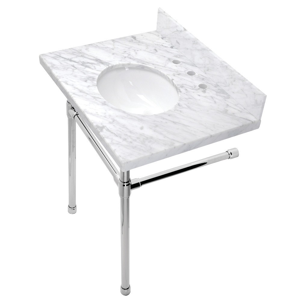 Dreyfuss 30-Inch Console Sink Set, Marble White/Polished Chrome Dreyfuss 30-Inch Console Sink Set, Marble White/Polished Chrome