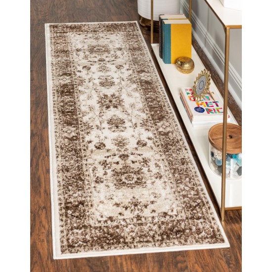 Rug Unique Loom Rushmore Chocolate Brown Runner 3' 0 x 9' 10