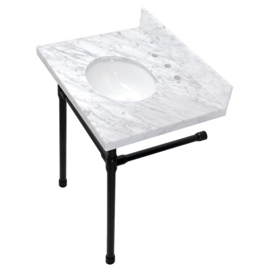 Dreyfuss 30-Inch Console Sink Set, Marble White/Matte Black