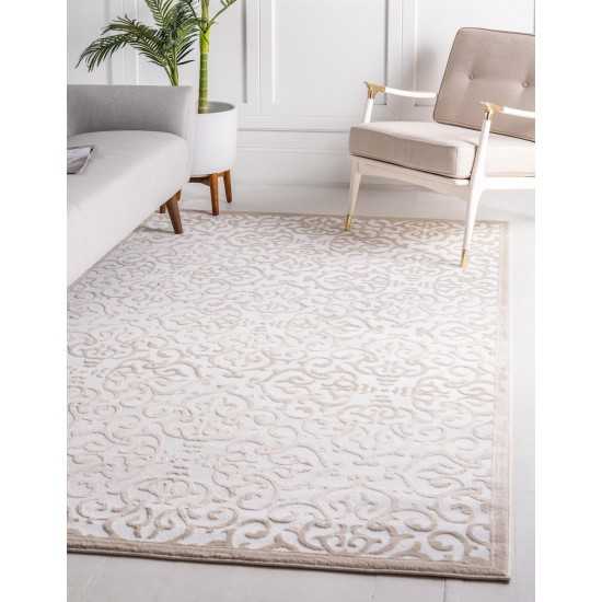 Rug Unique Loom Rushmore White Rectangular 10' 0 x 13' 0