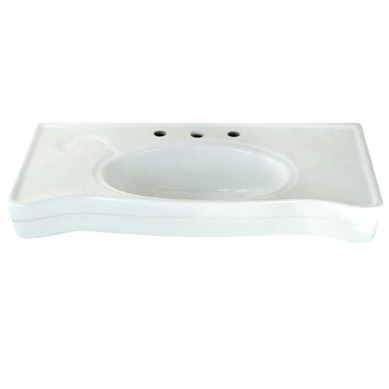 Imperial Ceramic Console Sink Basin, White