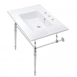 Edwardian 31-Inch Console Sink Set, White/Polished Chrome