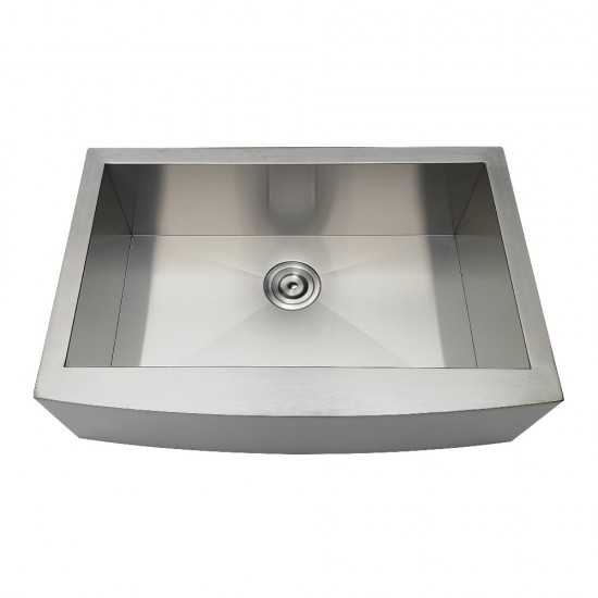 Drop-In Stainless Steel Single Bowl Farmhouse Kitchen Sink, Brushed