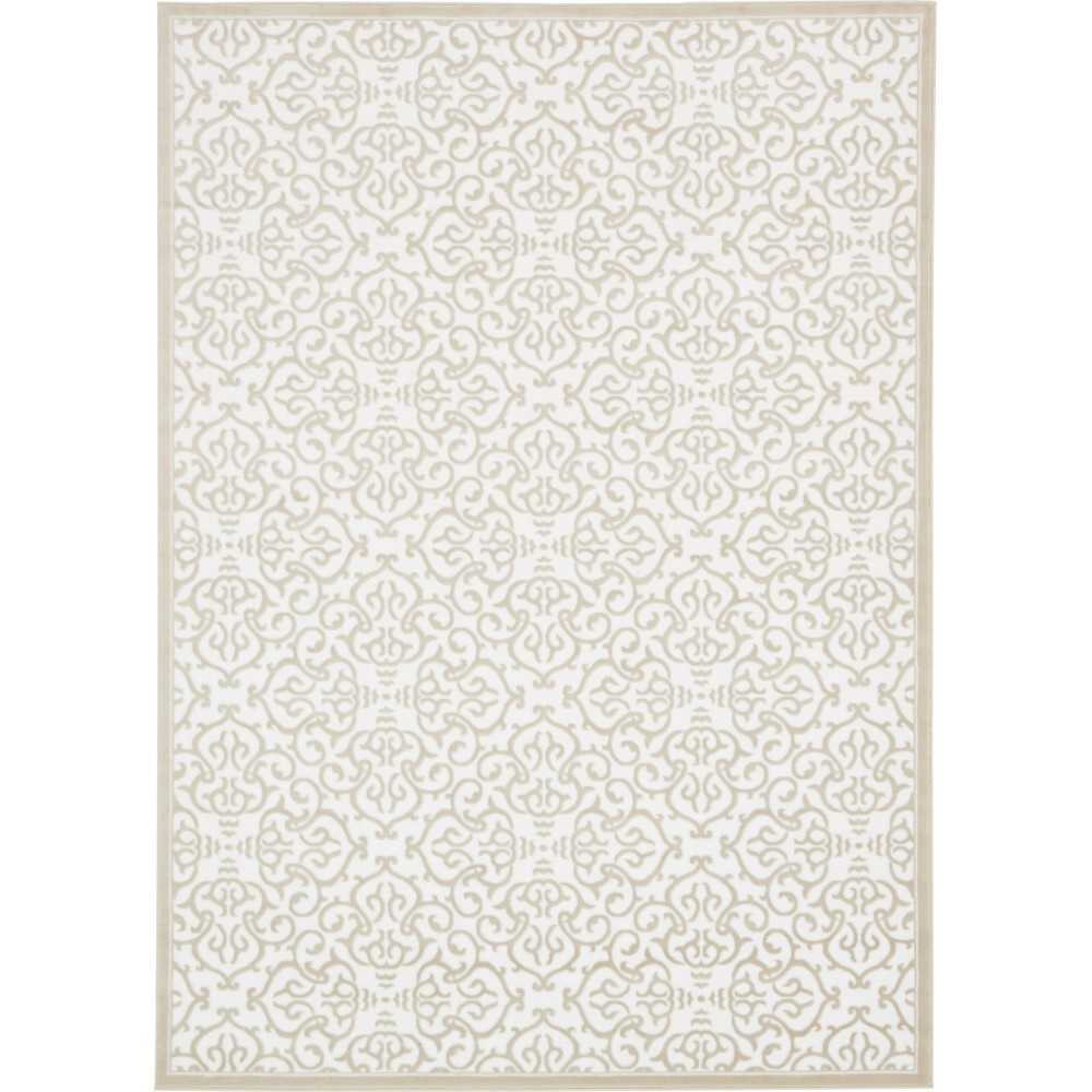 Rug Unique Loom Rushmore White Rectangular 7' 0 x 10' 0