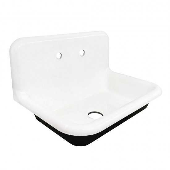 30X20 Single Bowl Wall Mounted Sink, White
