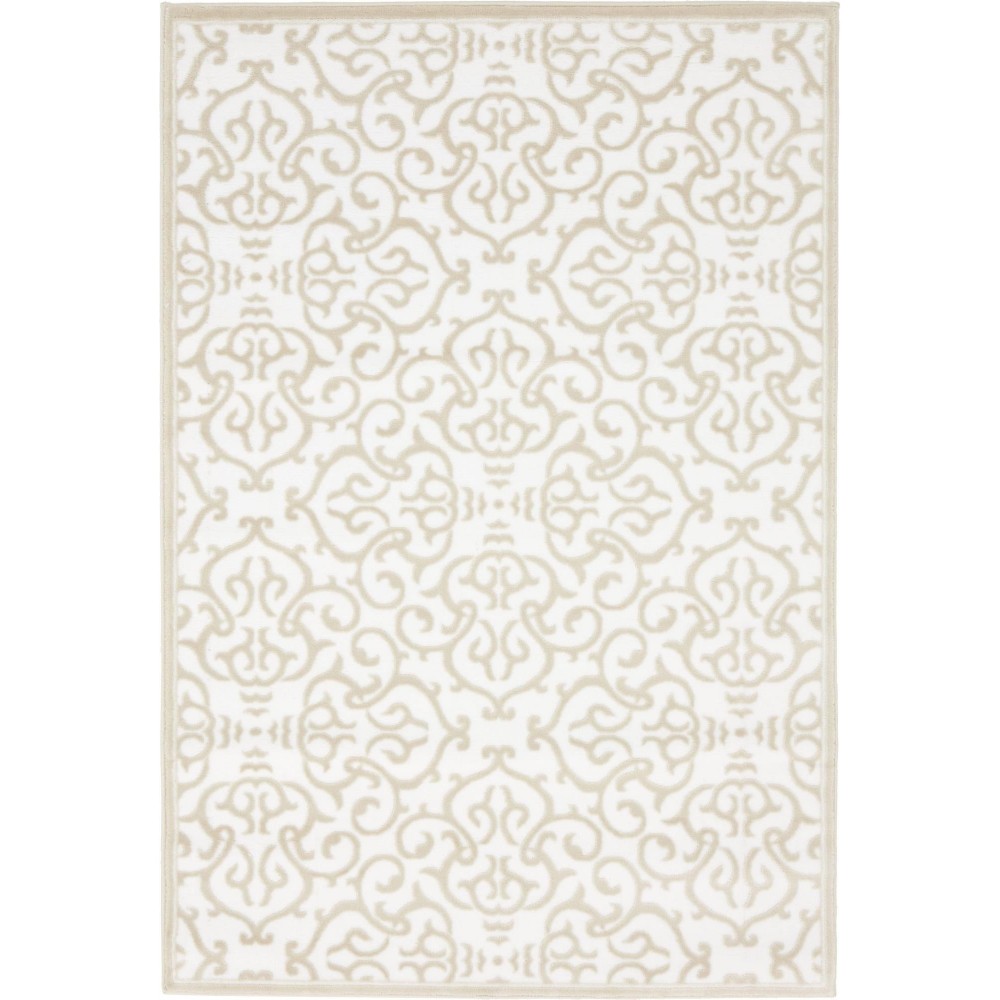 Rug Unique Loom Rushmore White Rectangular 4' 0 x 6' 0