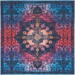 Rug Unique Loom Renaissance Multi/Black Square 7' 3 x 7' 3