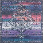 Rug Unique Loom Renaissance Multi/Purple Square 7' 3 x 7' 3