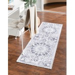 Rug Unique Loom Renaissance Light Gray Runner 2' 0 x 6' 0
