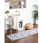 Rug Unique Loom Renaissance Light Gray Runner 2' 0 x 6' 0